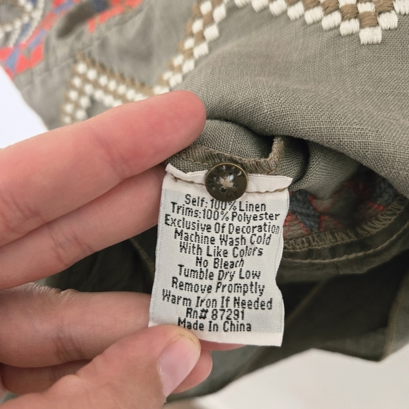 Johnny Was LA Stevie linen Mini dress XS Embroidery Embroidered - Picture 8 of 8